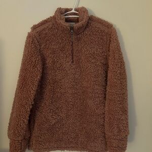 Weatherproof Brown Cowl Neck Sweater with Plush Texture